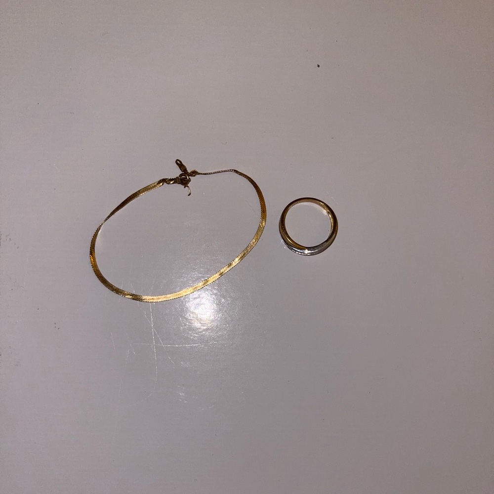 14K Gold Bracelet & 10K gold plated ring